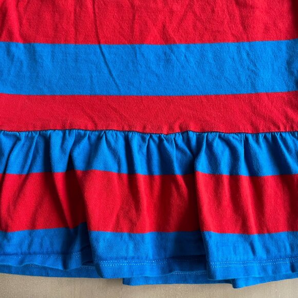 Hanna Andersson Stripe Peplum Tank In Combed Cotton, Red & Blue - Size 8 - Picture 5 of 11
